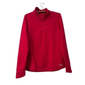 Under Armour Pink Storm1 1/4 Zip Fleece Loose Fit Pullover Sweater Size Large
